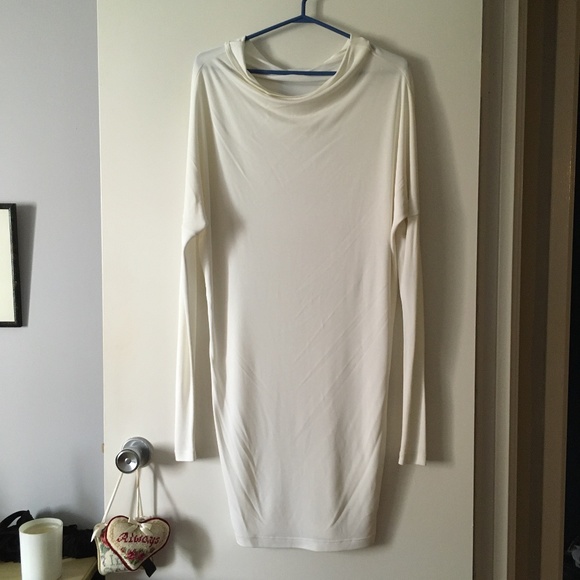 LAUREN BAGLIORE NYC White Jersey Drapey Dress XS - Picture 1 of 6